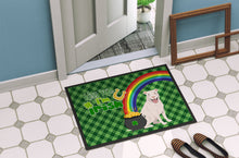 Load image into Gallery viewer, White Pit Bull Terrier St. Patrick's Day Doormat - 24x36 Decorative Floor Mat – Indoor/Outdoor Rug with Artistic Flair