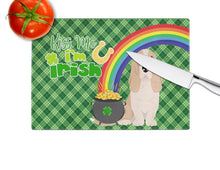 Load image into Gallery viewer, Lemon and White Tricolor Basset Hound St. Patrick's Day Glass Cutting Boards – Durable, Decorative Kitchen Art Large