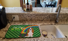 Load image into Gallery viewer, Red and White Tricolor Basset Hound St. Patrick's Day Dish Drying Mat – Absorbent, Artistic Kitchen Essentials