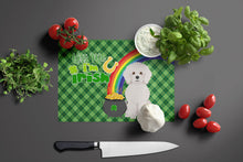 Load image into Gallery viewer, Bichon Frise St. Patrick's Day Glass Cutting Boards – Durable, Decorative Kitchen Art Large