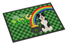 Load image into Gallery viewer, Black and White Border Collie St. Patrick's Day Doormat - 24x36 Decorative Floor Mat – Indoor/Outdoor Rug with Artistic Flair