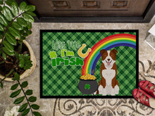 Load image into Gallery viewer, Red and White Border Collie St. Patrick's Day Doormat - 24x36 Decorative Floor Mat – Indoor/Outdoor Rug with Artistic Flair