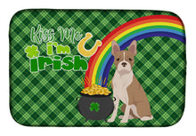 Load image into Gallery viewer, Fawn Boston Terrier St. Patrick's Day Dish Drying Mat – Absorbent, Artistic Kitchen Essentials