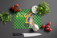 Load image into Gallery viewer, Fawn Boston Terrier St. Patrick's Day Glass Cutting Boards – Durable, Decorative Kitchen Art Large
