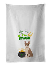 Load image into Gallery viewer, Fawn Boston Terrier St. Patrick's Day White Kitchen Towel Set of 2 Dish Towels