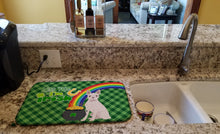 Load image into Gallery viewer, White Boston Terrier St. Patrick's Day Dish Drying Mat – Absorbent, Artistic Kitchen Essentials