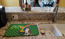 Load image into Gallery viewer, Brindle Boston Terrier St. Patrick's Day Dish Drying Mat – Absorbent, Artistic Kitchen Essentials
