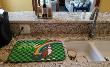 Load image into Gallery viewer, Natural Eared Red Brindle Boxer St. Patrick's Day Dish Drying Mat – Absorbent, Artistic Kitchen Essentials