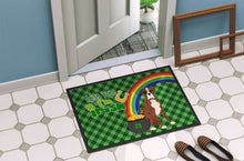 Load image into Gallery viewer, Natural Eared Red Brindle Boxer St. Patrick's Day Doormat - 24x36 Decorative Floor Mat – Indoor/Outdoor Rug with Artistic Flair