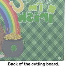 Load image into Gallery viewer, Natural Eared Red Brindle Boxer St. Patrick's Day Glass Cutting Boards – Durable, Decorative Kitchen Art Large
