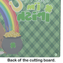 Load image into Gallery viewer, Natural Eared Red Fawn Boxer St. Patrick's Day Glass Cutting Boards – Durable, Decorative Kitchen Art Large