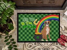 Load image into Gallery viewer, Natural Eared Fawn Boxer St. Patrick's Day Doormat - 24x36 Decorative Floor Mat – Indoor/Outdoor Rug with Artistic Flair