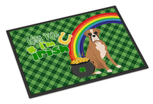 Load image into Gallery viewer, Natural Eared Fawn Boxer St. Patrick's Day Doormat - 24x36 Decorative Floor Mat – Indoor/Outdoor Rug with Artistic Flair