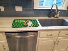 Load image into Gallery viewer, Natural Eared White Boxer St. Patrick's Day Dish Drying Mat – Absorbent, Artistic Kitchen Essentials