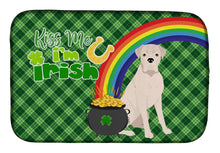 Load image into Gallery viewer, Natural Eared White Boxer St. Patrick's Day Dish Drying Mat – Absorbent, Artistic Kitchen Essentials
