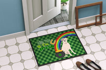 Load image into Gallery viewer, Natural Eared White Boxer St. Patrick's Day Doormat - 24x36 Decorative Floor Mat – Indoor/Outdoor Rug with Artistic Flair