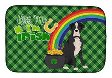 Load image into Gallery viewer, Natural Eared Black Boxer St. Patrick's Day Dish Drying Mat – Absorbent, Artistic Kitchen Essentials