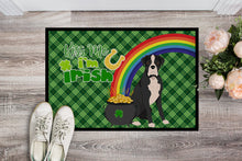 Load image into Gallery viewer, Natural Eared Black Boxer St. Patrick's Day Doormat - 24x36 Decorative Floor Mat – Indoor/Outdoor Rug with Artistic Flair