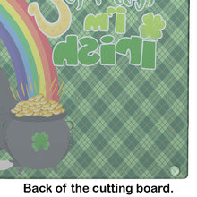 Load image into Gallery viewer, Natural Eared Black Boxer St. Patrick's Day Glass Cutting Boards – Durable, Decorative Kitchen Art Large