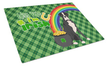 Load image into Gallery viewer, Natural Eared Black Boxer St. Patrick's Day Glass Cutting Boards – Durable, Decorative Kitchen Art Large