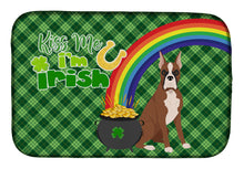Load image into Gallery viewer, Red Fawn Boxer St. Patrick's Day Dish Drying Mat – Absorbent, Artistic Kitchen Essentials