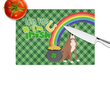 Load image into Gallery viewer, Red Fawn Boxer St. Patrick's Day Glass Cutting Boards – Durable, Decorative Kitchen Art Large