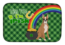 Load image into Gallery viewer, Fawn Boxer St. Patrick's Day Dish Drying Mat – Absorbent, Artistic Kitchen Essentials