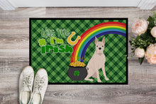 Load image into Gallery viewer, White Boxer St. Patrick's Day Doormat - 24x36 Decorative Floor Mat – Indoor/Outdoor Rug with Artistic Flair