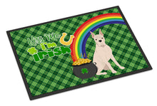 Load image into Gallery viewer, White Boxer St. Patrick's Day Doormat - 24x36 Decorative Floor Mat – Indoor/Outdoor Rug with Artistic Flair