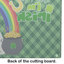 Load image into Gallery viewer, White Boxer St. Patrick's Day Glass Cutting Boards – Durable, Decorative Kitchen Art Large