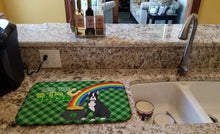 Load image into Gallery viewer, Black Boxer St. Patrick's Day Dish Drying Mat – Absorbent, Artistic Kitchen Essentials
