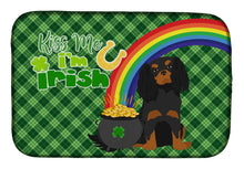 Load image into Gallery viewer, Black and Tan Cavalier Spaniel St. Patrick's Day Dish Drying Mat – Absorbent, Artistic Kitchen Essentials