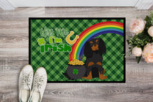 Load image into Gallery viewer, Black and Tan Cavalier Spaniel St. Patrick's Day Doormat - 24x36 Decorative Floor Mat – Indoor/Outdoor Rug with Artistic Flair