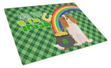 Load image into Gallery viewer, Blenheim Cavalier Spaniel St. Patrick's Day Glass Cutting Boards – Durable, Decorative Kitchen Art Large