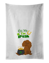 Load image into Gallery viewer, Ruby Cavalier Spaniel St. Patrick's Day White Kitchen Towel Set of 2 Dish Towels