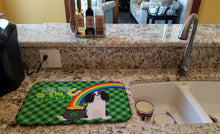 Load image into Gallery viewer, Tricolor Cavalier Spaniel St. Patrick's Day Dish Drying Mat – Absorbent, Artistic Kitchen Essentials