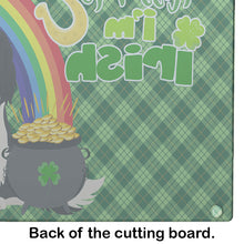 Load image into Gallery viewer, Tricolor Cavalier Spaniel St. Patrick's Day Glass Cutting Boards – Durable, Decorative Kitchen Art Large