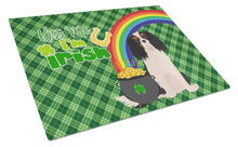 Load image into Gallery viewer, Tricolor Cavalier Spaniel St. Patrick's Day Glass Cutting Boards – Durable, Decorative Kitchen Art Large