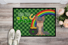 Load image into Gallery viewer, Longhaired Blue and Tan Chihuahua St. Patrick's Day Doormat - 24x36 Decorative Floor Mat – Indoor/Outdoor Rug with Artistic Flair