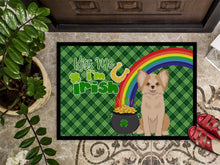 Load image into Gallery viewer, Longhaired Gold and White Chihuahua St. Patrick's Day Doormat - 24x36 Decorative Floor Mat – Indoor/Outdoor Rug with Artistic Flair