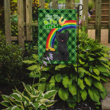 Load image into Gallery viewer, Longhaired Black Chihuahua St. Patrick's Garden Flag – "Kiss Me I’m Irish" with Pot of Gold &amp; Rainbow