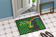 Load image into Gallery viewer, Longhaired Black Chihuahua St. Patrick's Day Doormat - 24x36 Decorative Floor Mat – Indoor/Outdoor Rug with Artistic Flair
