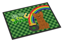 Load image into Gallery viewer, Longhaired Red Chihuahua St. Patrick's Day Doormat - 24x36 Decorative Floor Mat – Indoor/Outdoor Rug with Artistic Flair