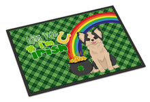 Load image into Gallery viewer, Longhaired Black and White #2 Chihuahua St. Patrick's Day Doormat - 24x36 Decorative Floor Mat – Indoor/Outdoor Rug with Artistic Flair