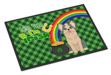 Load image into Gallery viewer, Longhaired Blue and White Chihuahua St. Patrick's Day Doormat - 24x36 Decorative Floor Mat – Indoor/Outdoor Rug with Artistic Flair
