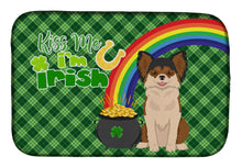 Load image into Gallery viewer, Longhaired Black and Red Chihuahua St. Patrick's Day Dish Drying Mat – Absorbent, Artistic Kitchen Essentials
