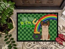 Load image into Gallery viewer, Longhaired Black and Red Chihuahua St. Patrick's Day Doormat - 24x36 Decorative Floor Mat – Indoor/Outdoor Rug with Artistic Flair