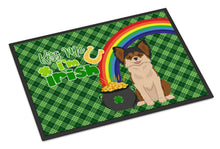 Load image into Gallery viewer, Longhaired Black and Red Chihuahua St. Patrick's Day Doormat - 24x36 Decorative Floor Mat – Indoor/Outdoor Rug with Artistic Flair