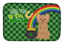 Load image into Gallery viewer, Longhaired Gold Chihuahua St. Patrick's Day Dish Drying Mat – Absorbent, Artistic Kitchen Essentials