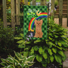 Load image into Gallery viewer, Longhaired Gold Chihuahua St. Patrick's Garden Flag – "Kiss Me I’m Irish" with Pot of Gold &amp; Rainbow